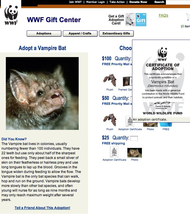 WWF adopt-a-bat