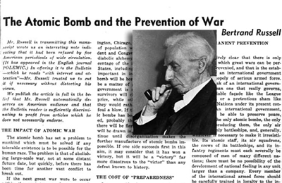 El llamado infame de Bertrans Russell e emprender una guerra nuclear contra la Unión Soviética