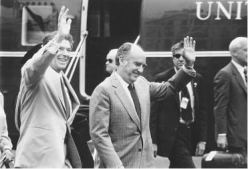 Los presidentes Reagan y López Portillo